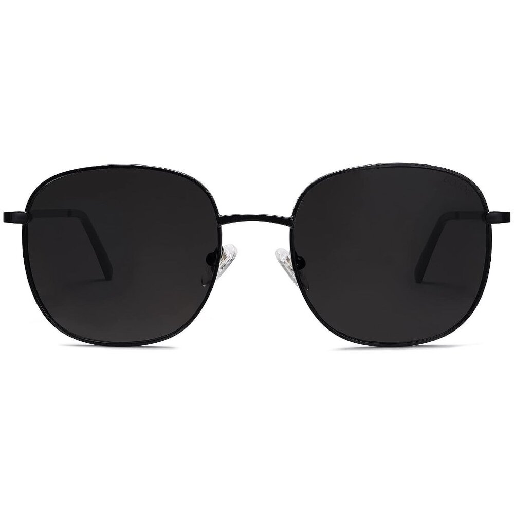 Classic Trendy Square Sunglasses for Women Men , Black/Grey